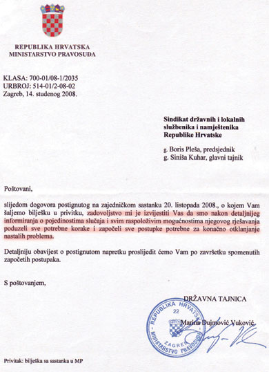 Iako iz Ministarstva pravosuđa SDLSN uvjeravaju kako su "poduzeli sve potrebne korake i započeli sve postupke potrebne za konačno otklanjanje nastalih problema", službenik Goran Lazarević ovih bi dana trebao platiti 2.780 kuna