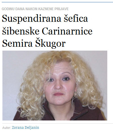 Suspendirana šefica šibenske Carinarnice Semira Škugor